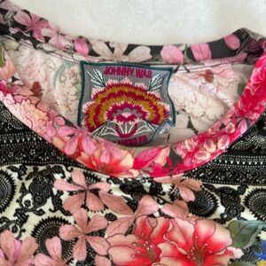 Johnny Was floral stretchy top.  Fun with jeans or dress it up.